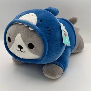 10” Husky Dog Wearing Blue Shark Costume